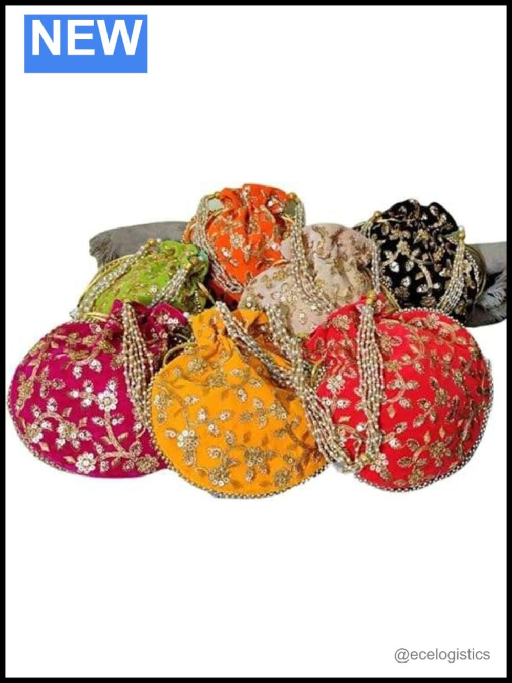 Embroidered Velvet Potli Bags, Pack of 15, Wedding Party Favors, Handmade